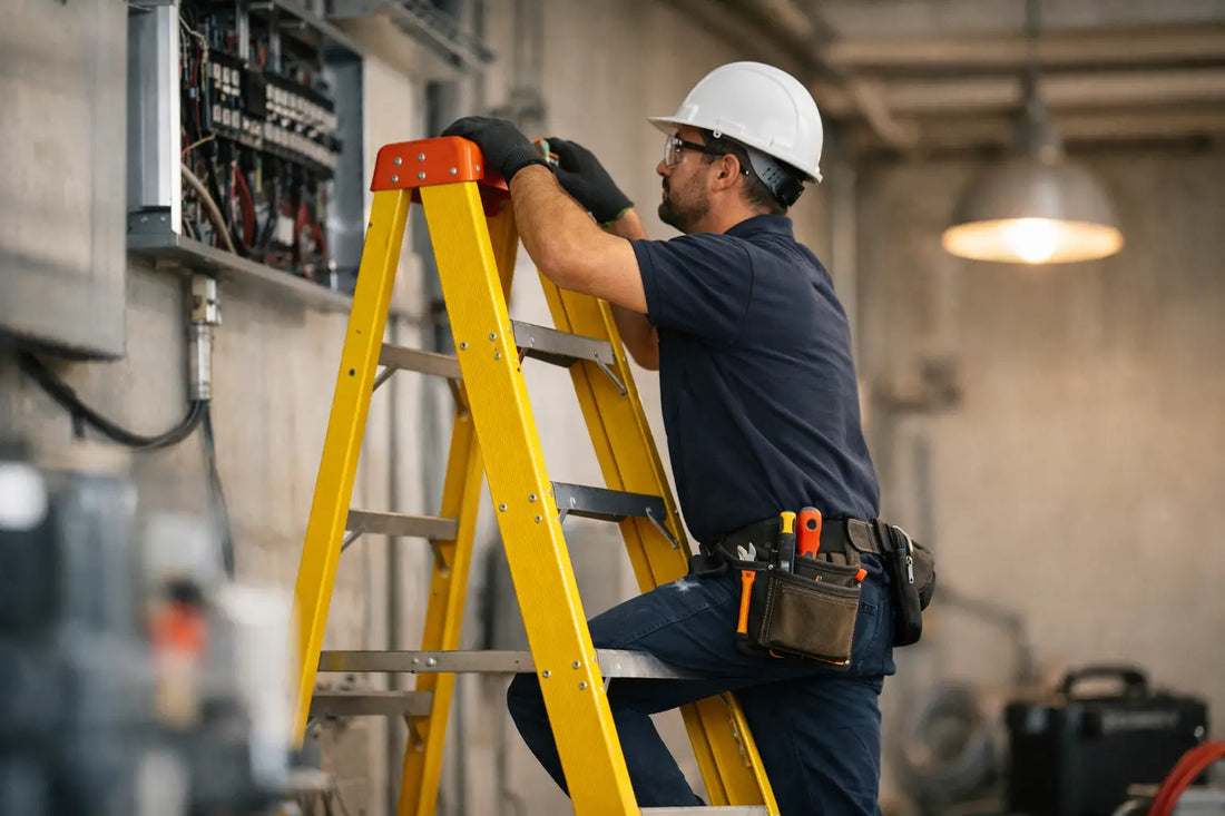 Best Fibreglass Ladder for Electricians at Work