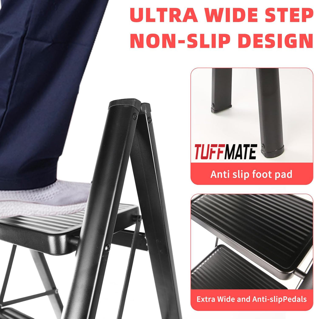 Step Ladder 4 Step 45cm Wide Sturdy and Stable TUFFMATE