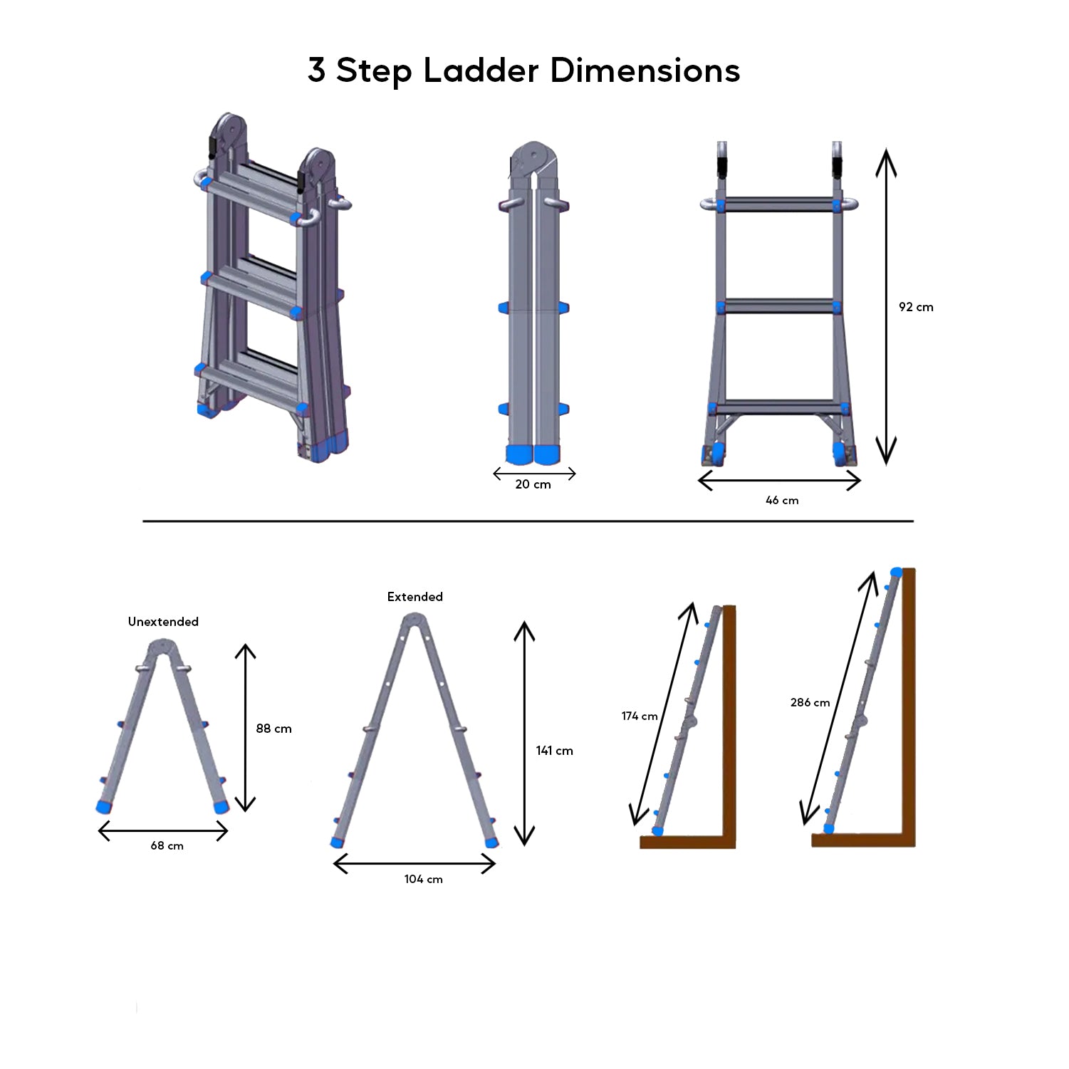 Little Big Ladder 3 Step Telescopic Ladder image 2