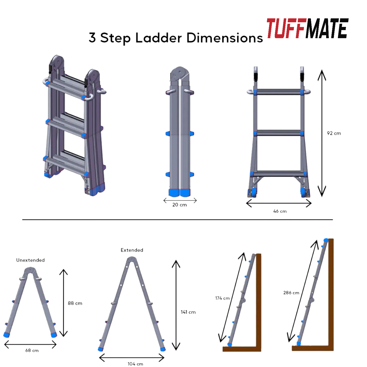 Little Big Ladder 3 Step Telescopic Ladder