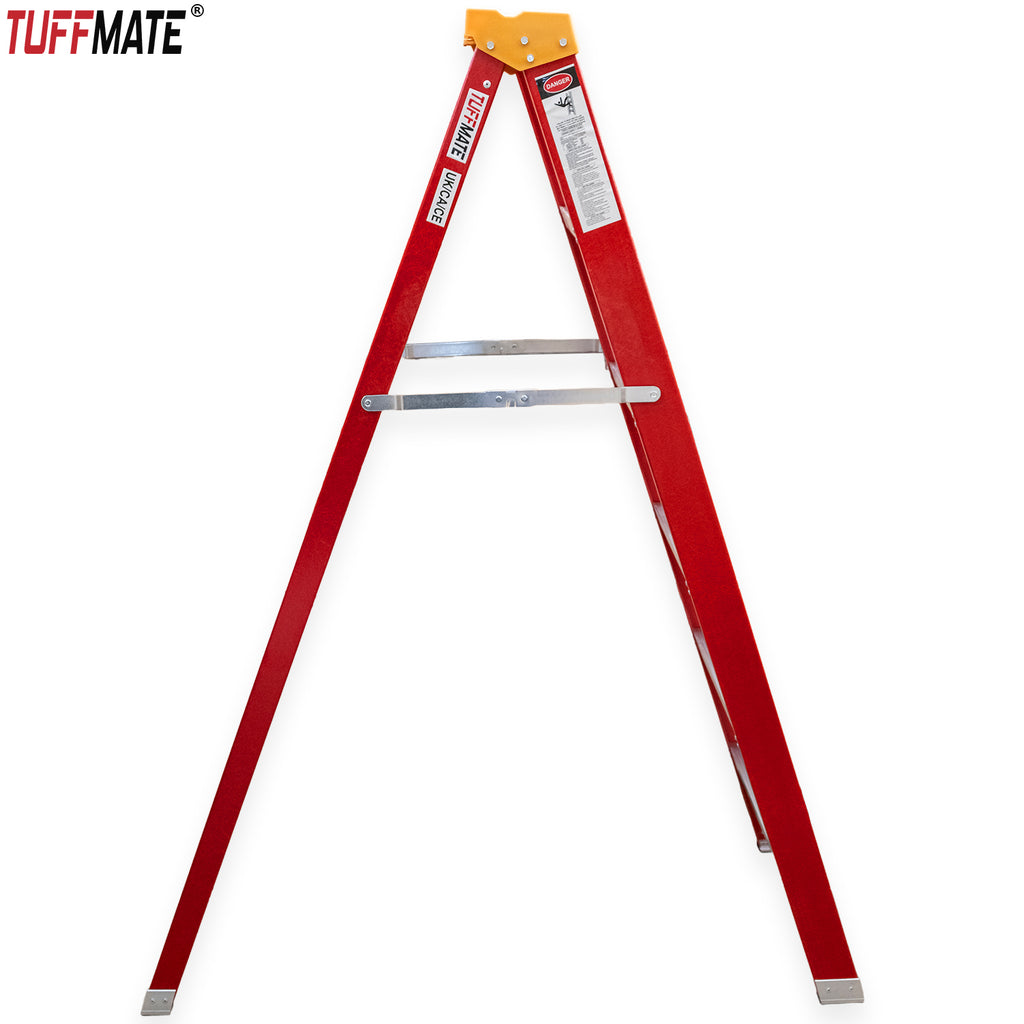 Fibreglass Step Ladder 6 Tread 1.8M Electricians Tool Holder
