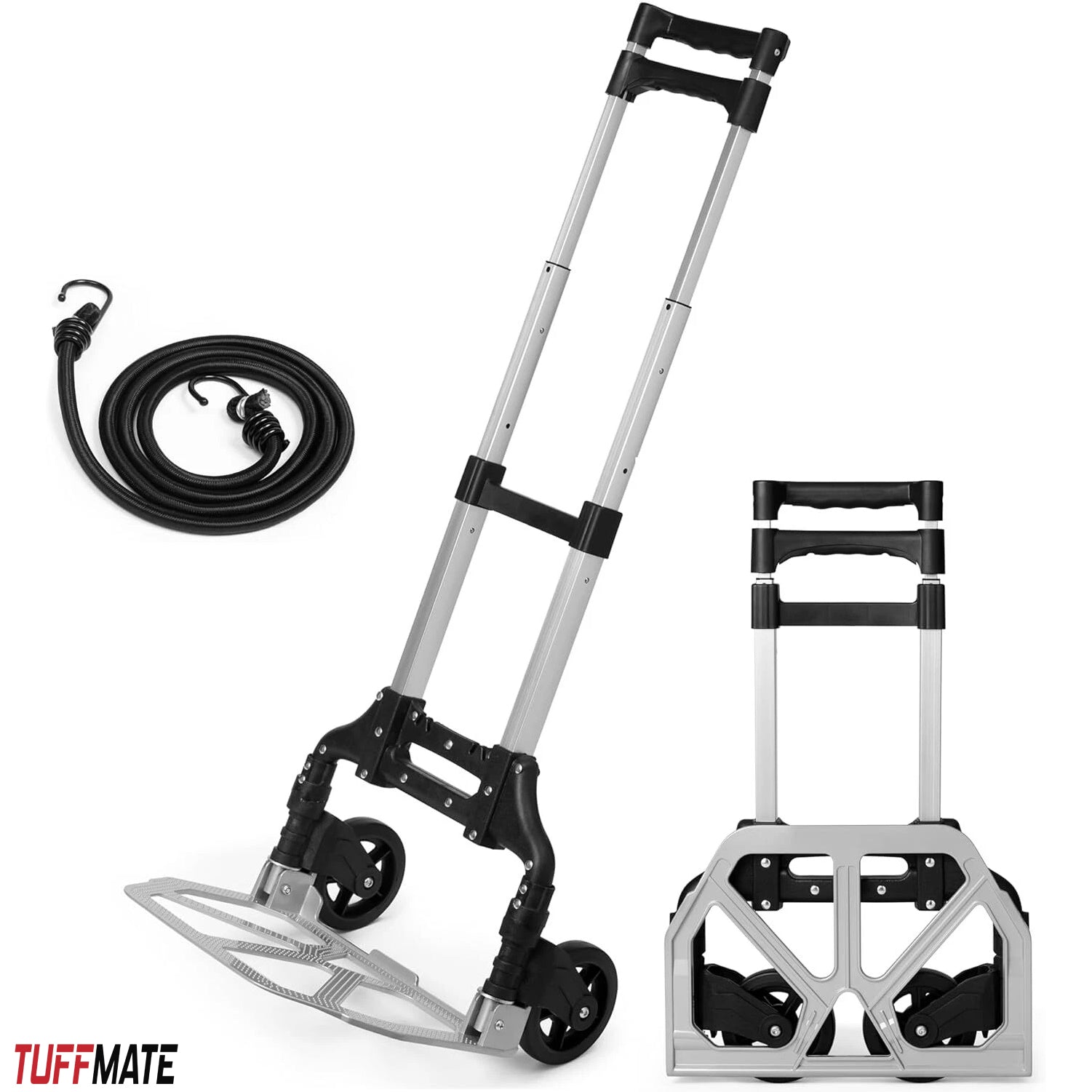 Sack Truck Hand Cart Aluminium Telescopic Portable 80kg Max Load FOLDS FLAT