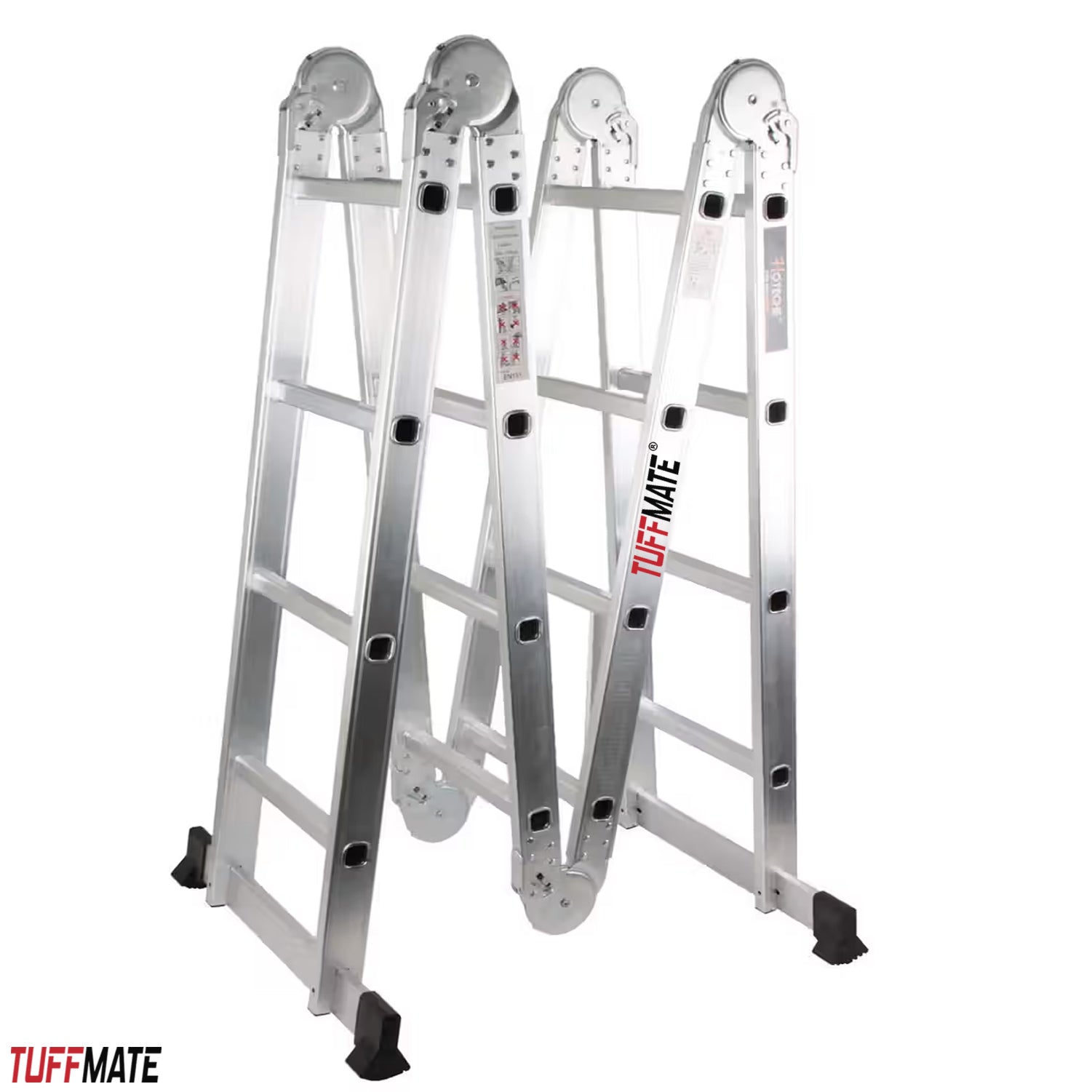 Combination Ladder 4.7m - 14 in 1 Multi Position Aluminium Folding Scaffold TUFFMATE