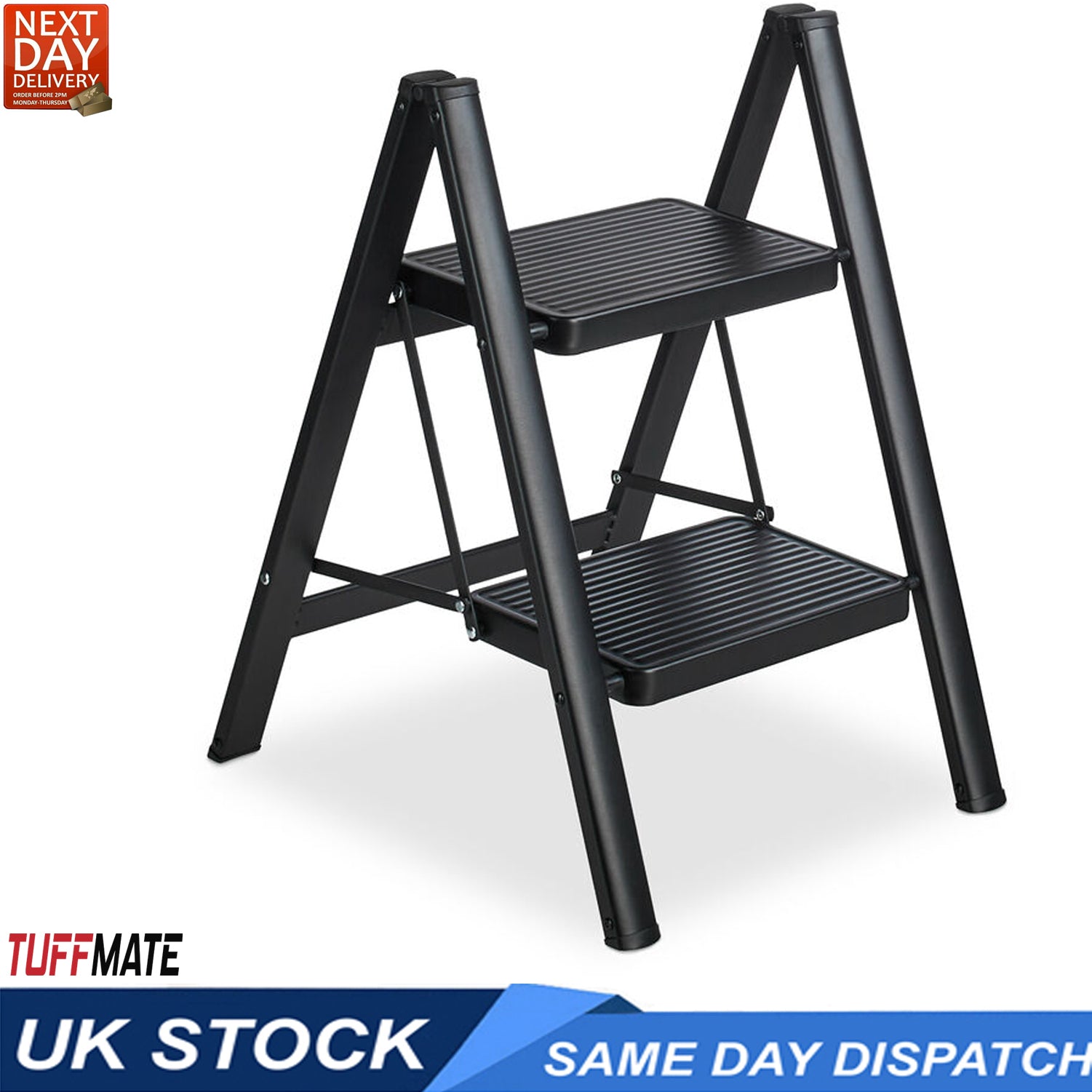 Step Ladder 2 Step 45cm Wide Sturdy and Stable TUFFMATE