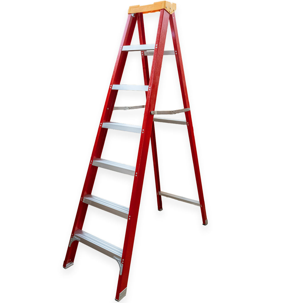 Electricians Fibreglass Step Ladder 7 Tread 2.1m Tool Tray