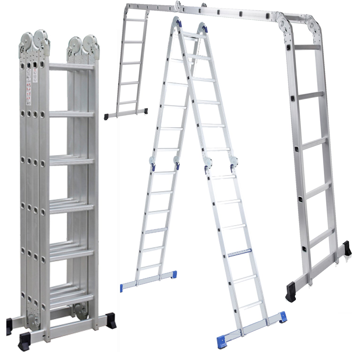 Combination Ladder 6.9m - 14 in 1 Multi Position Aluminium Folding Scaffold TUFFMATE