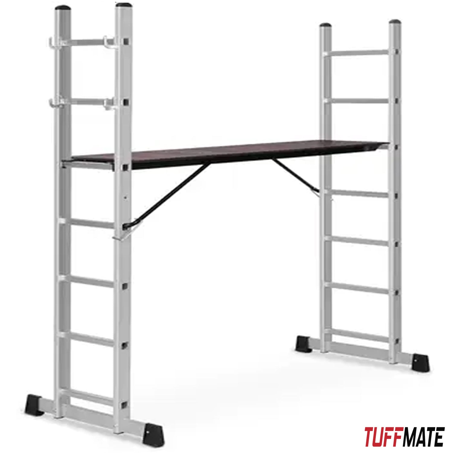 Scaffolding Platform Ladder 7 Tread 2m Multipurpose Aluminium Scaffold TUFFMATE