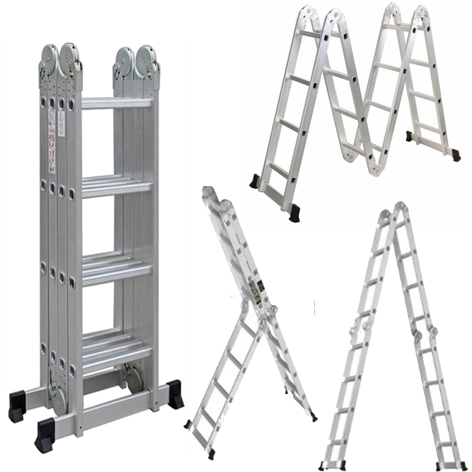 Combination Ladder 4.7m - 14 in 1 Multi Position Aluminium Folding Scaffold TUFFMATE