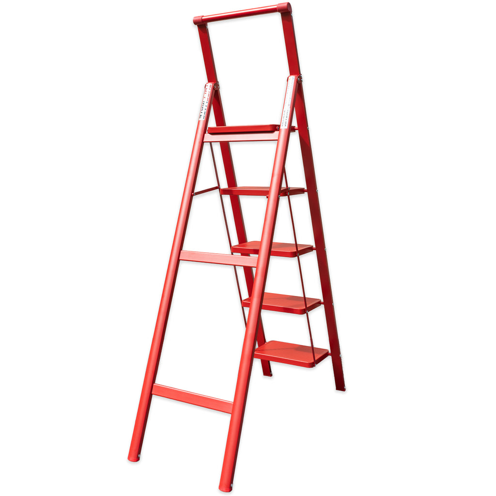 Household Step Ladder 5 Tread Red