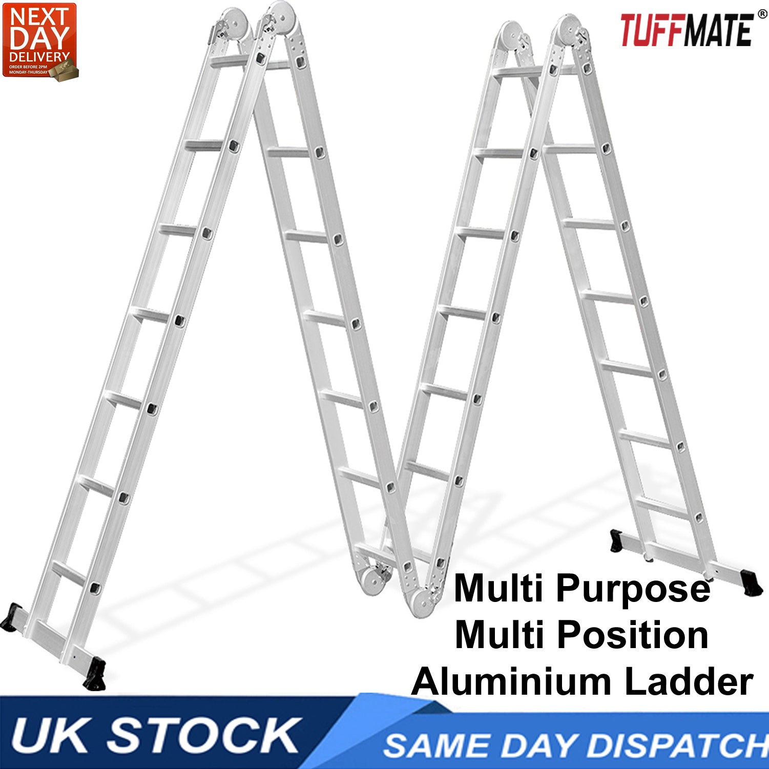 Aluminum Ladder 12 in 1 Multi Purpose 7 Rungs x 4