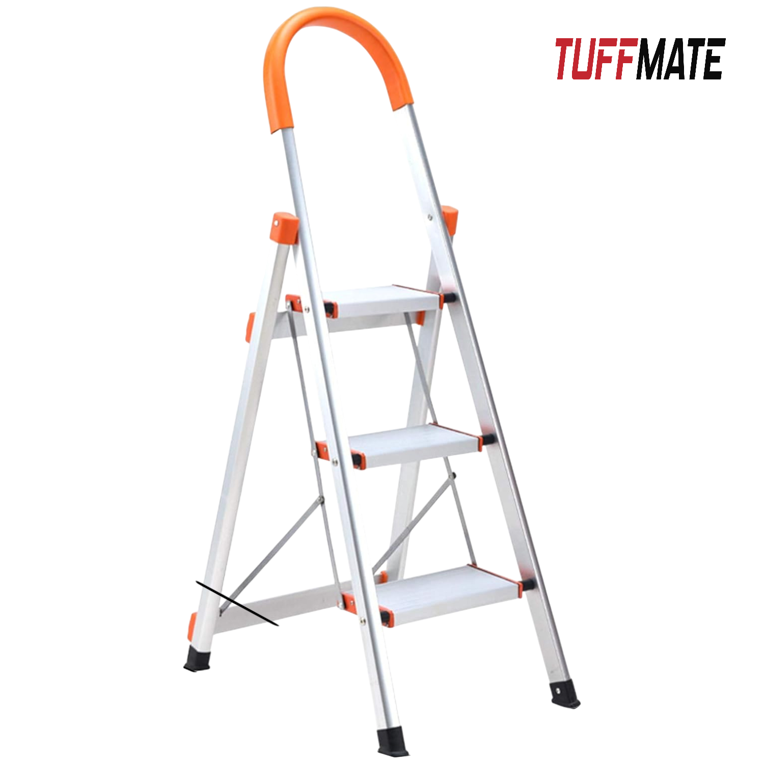 TUFFMATE Heavy Duty Aluminium Folding Step Ladder with Soft Grip Handle