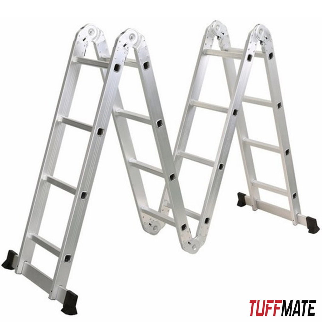 Combination Ladder 4.7m - 14 in 1 Multi Position Aluminium Folding Scaffold TUFFMATE