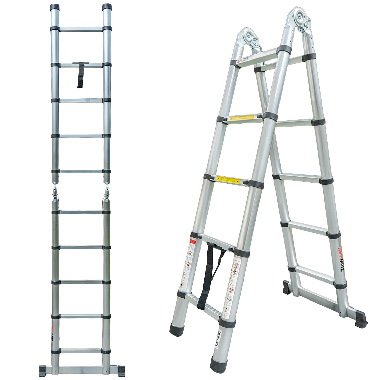 Telescopic Step Ladder Aluminium Double Sided Combination 156cm / 3,2m
