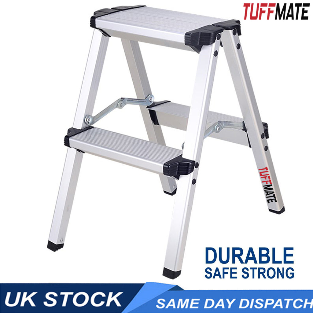 Double Sided Step Ladder – 2 Step Folding Aluminium Stool