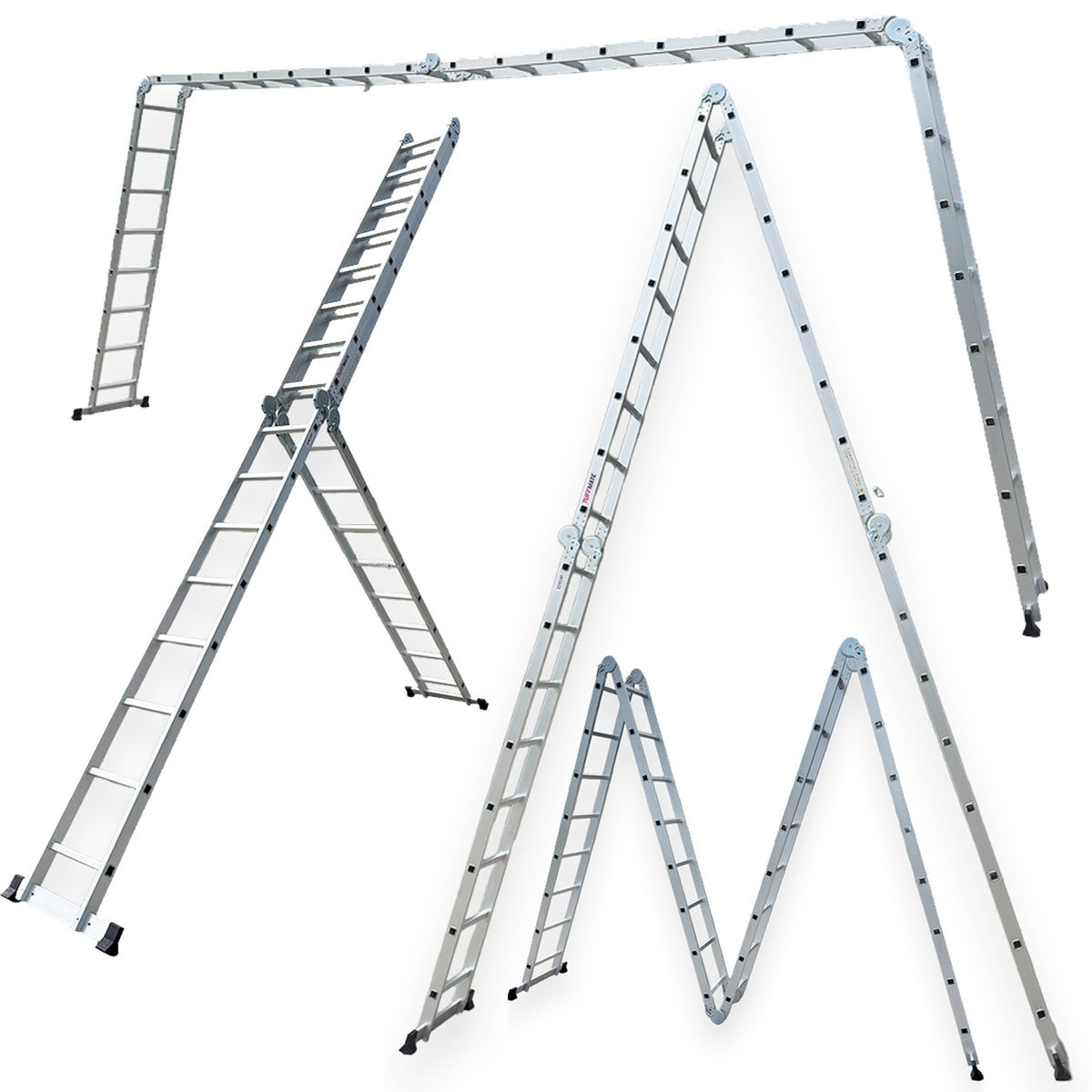 Aluminium Ladder 12 in 1 Multi Purpose 4 X 2.11m - 4.4m Max Height TUFFMATE