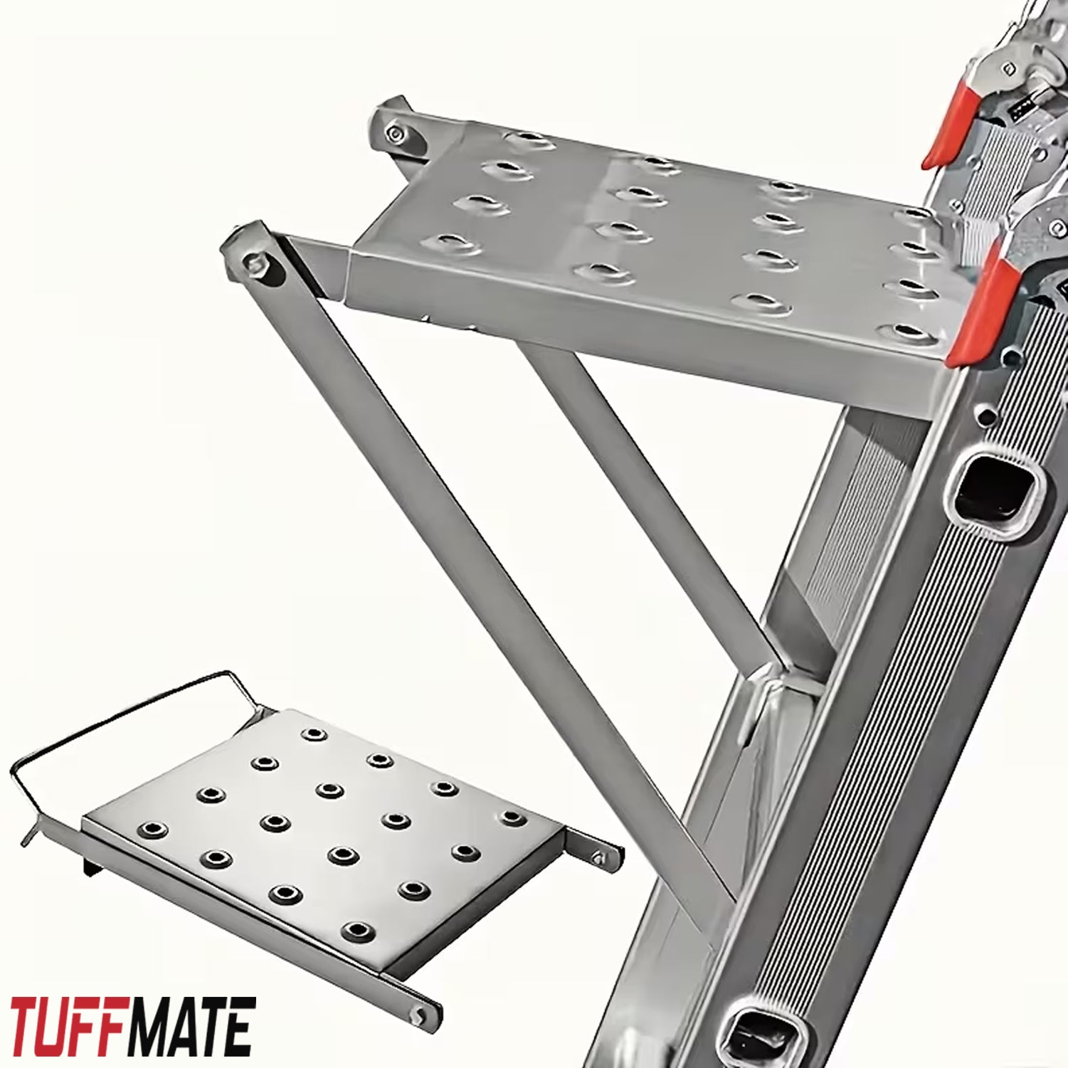 Ladder Work Shelf Step Platform Heavy Duty Load Bearing 150kg TUFFMATE