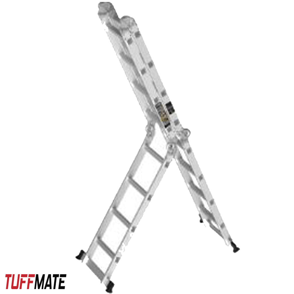 Combination Ladder 4.7m - 14 in 1 Multi Position Aluminium Folding Scaffold TUFFMATE