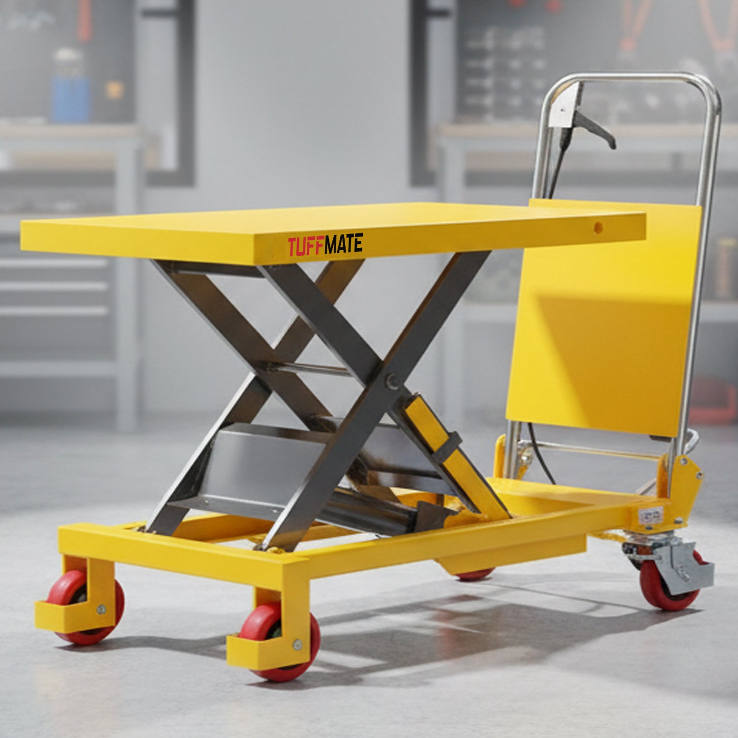 Lift Table 1000kg Hydraulic Mobile Workshop Scissor Table With Safety Guard