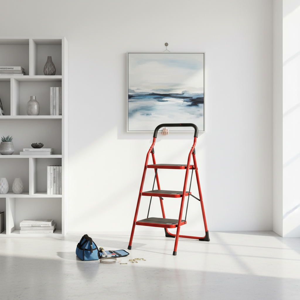 Step Ladder 3 Treads Portable with Handle
