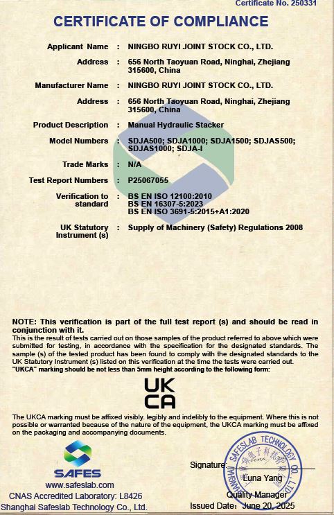 Pallet Lift Stacker 500kg Lift Capacity Lift Height 1.6m image 5