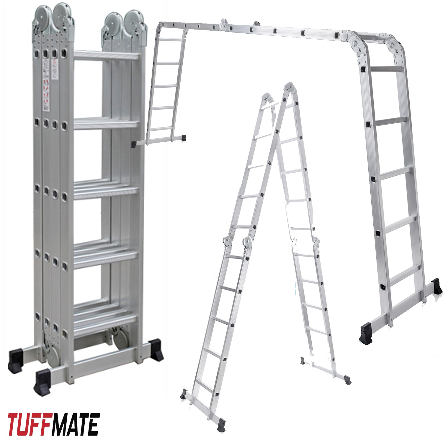 Multi Purpose Aluminium Folding Combination Ladder 5.8m 14 in 1 TUFFMATE