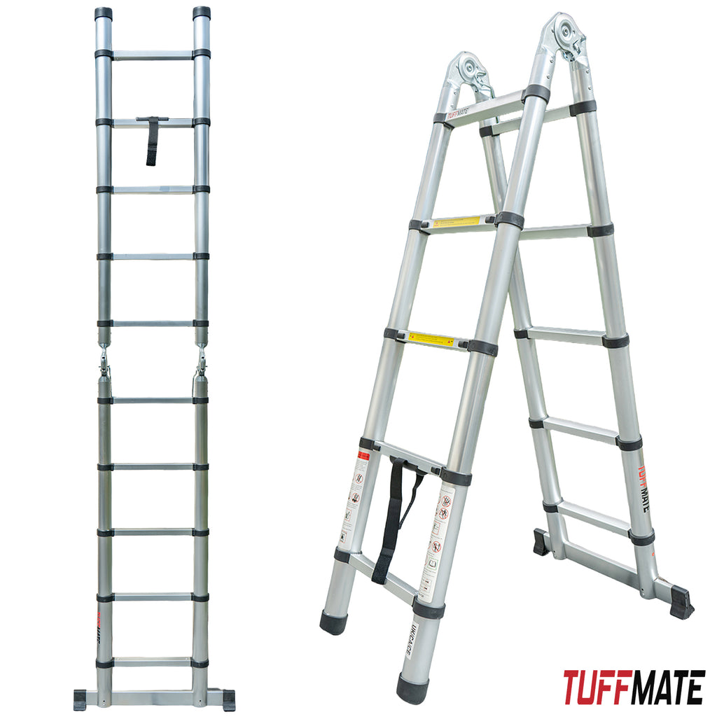 Telescopic Step Ladder Aluminium Double Sided Combination 156cm / 3,2m