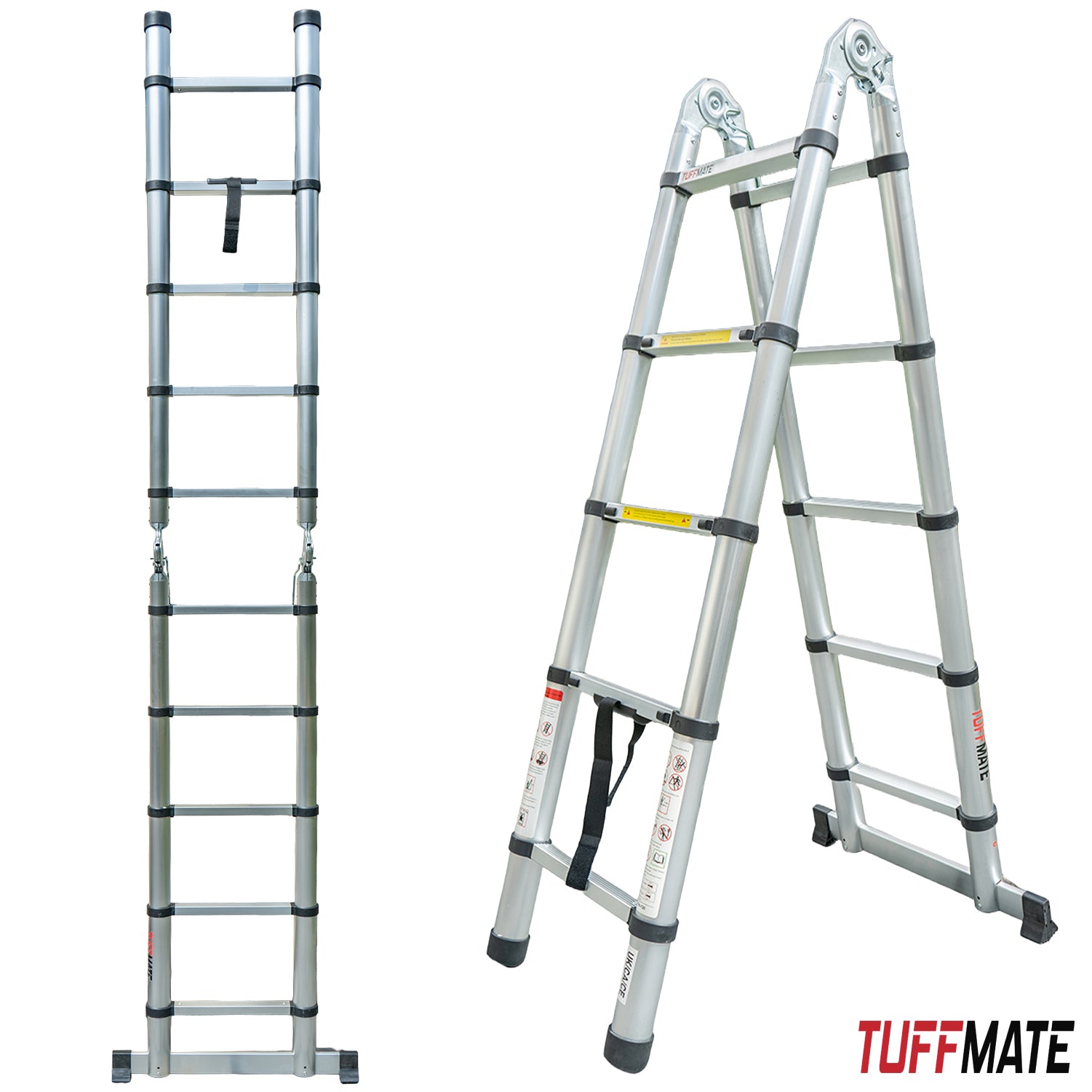 Telescopic Step Ladder Aluminium Double Sided Combination 156cm / 3,2m
