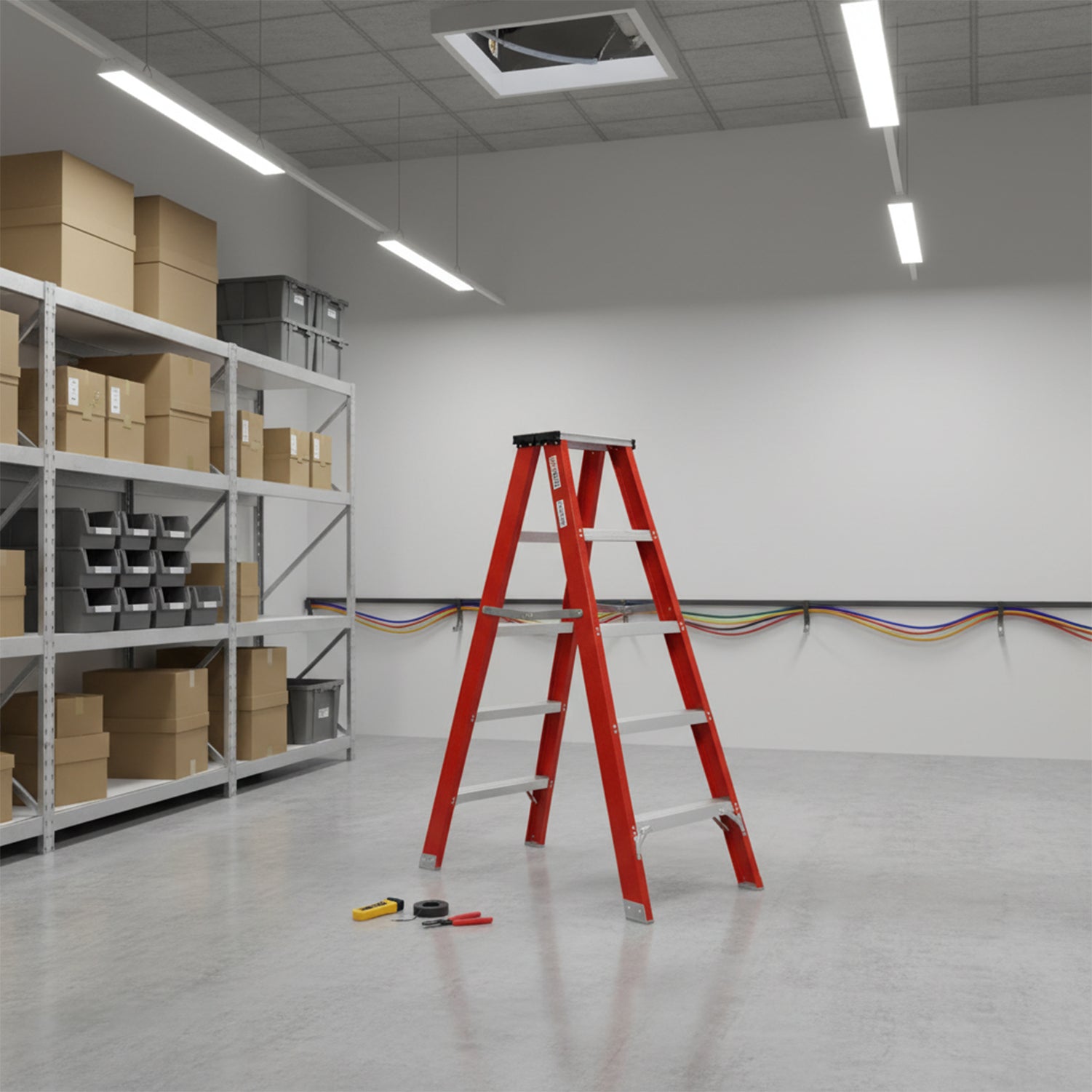 Fibreglass Step Ladder 5 Tread 1.5m Electrician