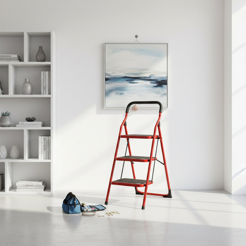 Step Ladder 3 Treads Portable with Handle