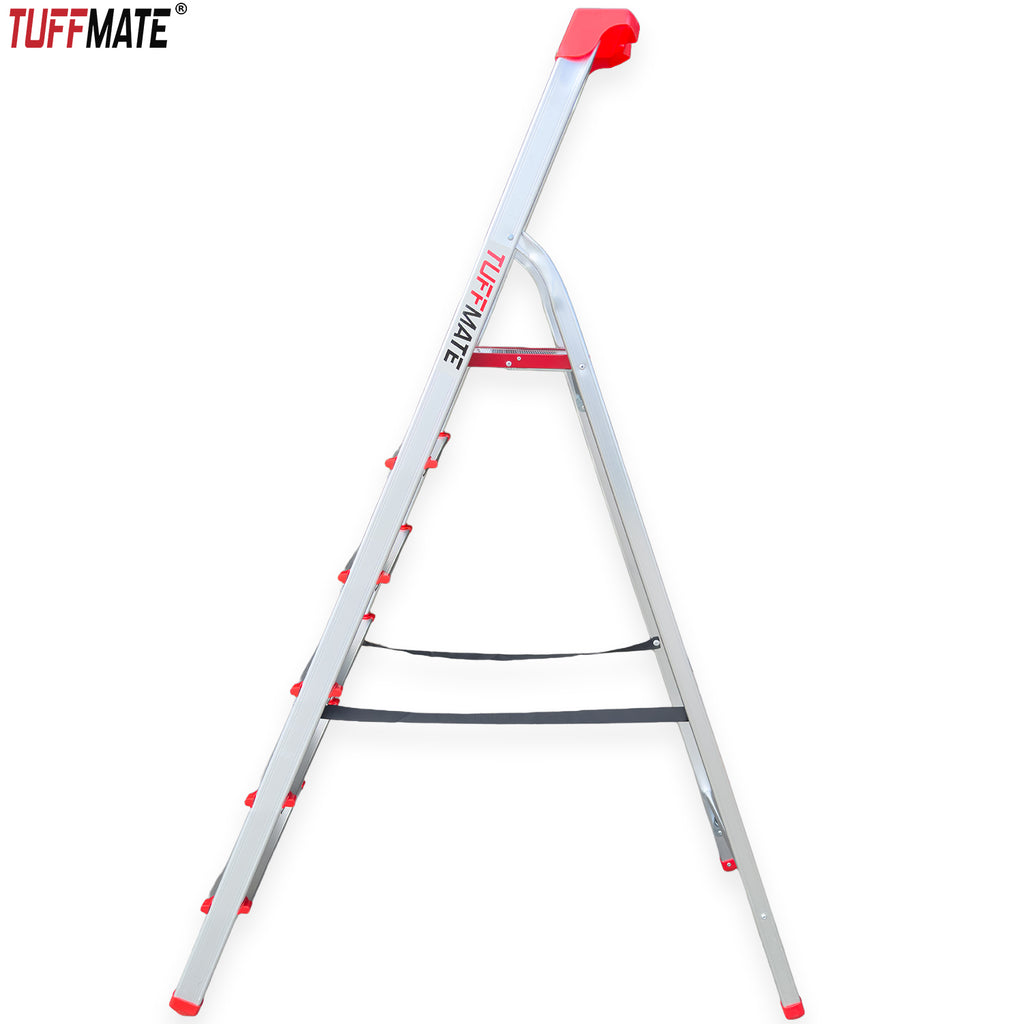 Step Ladder 6 Step Aluminum Folding with Tool Tray TUFFMATE 