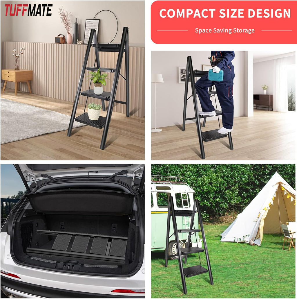 Step Ladder 4 Step 45cm Wide Sturdy and Stable TUFFMATE