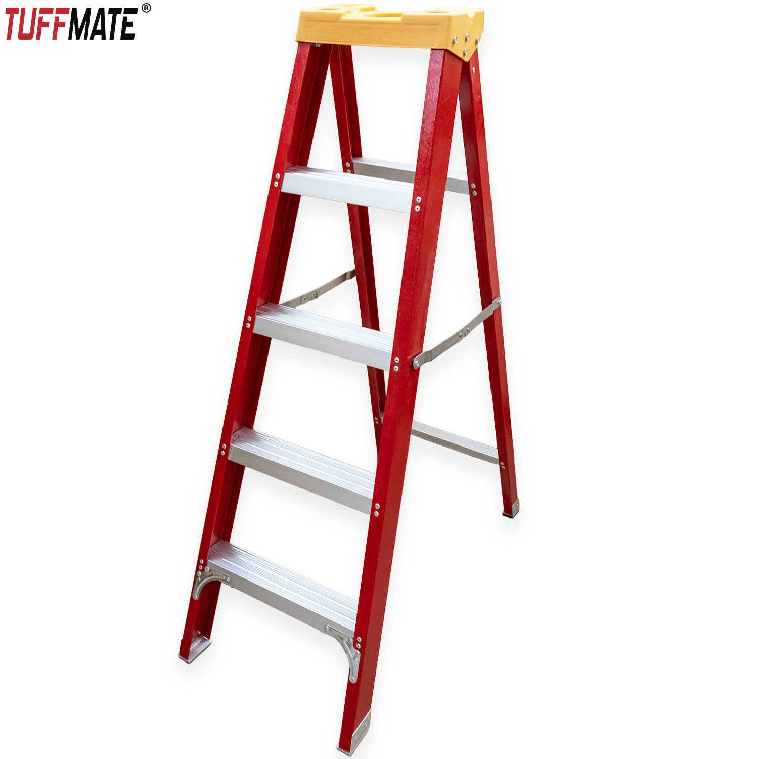 Fibreglass Step Ladder 5 Tread 1.5m Electrician with Tool Holder