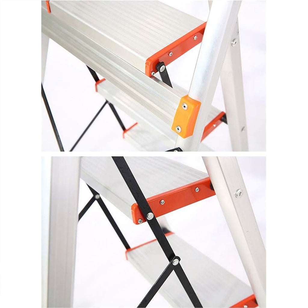 3 Step Orange Ladder – Aluminium Folding Step Ladder for Home and Office image 3