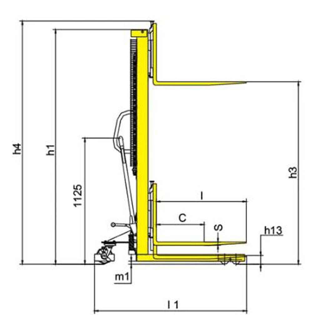Pallet Lift Stacker 500kg Lift Capacity Lift Height 1.6m image 1