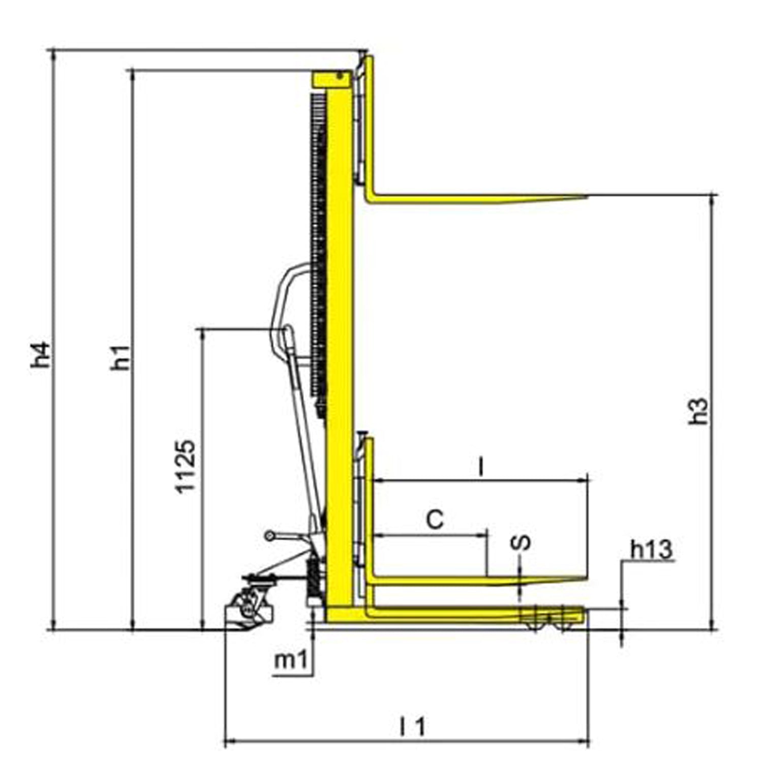 Pallet Lift Stacker 500kg Lift Capacity Lift Height 1.6m image 1