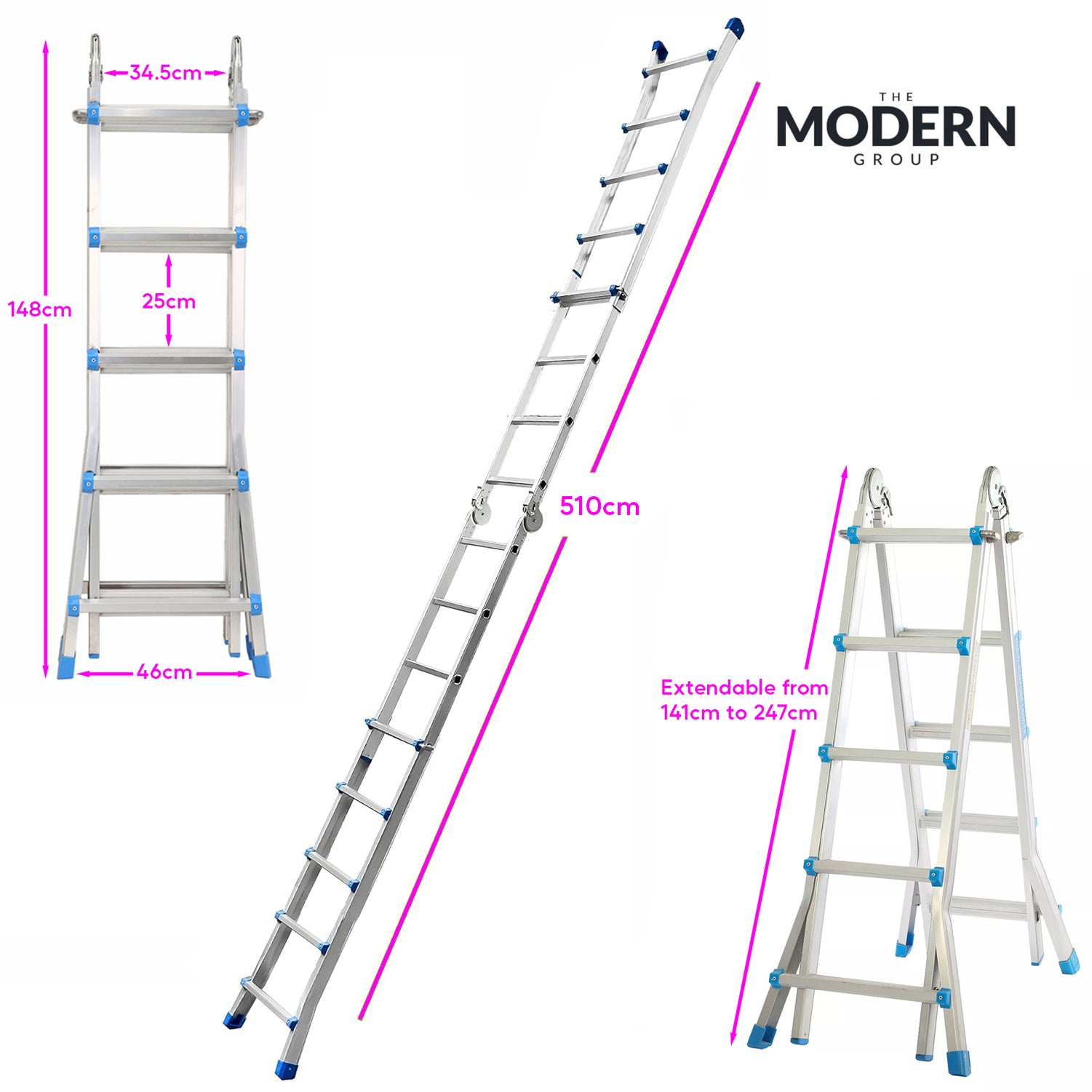 Aluminium Telescopic Ladder | Multi Purpose Folding Ladder image 6