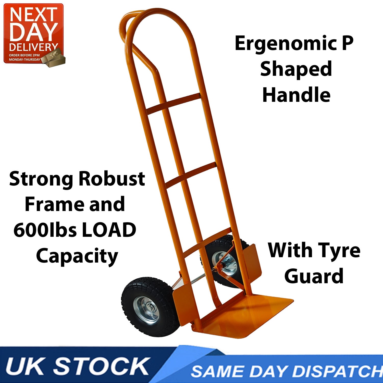 TUFFMATE Heavy Duty Sack Truck | 650lb Capacity, Pneumatic Tires