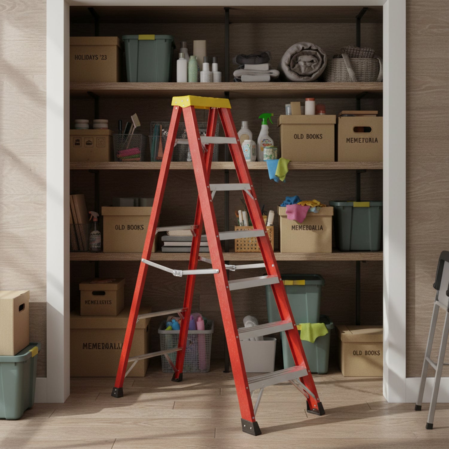 Electricians Fibreglass Step Ladder 7 Tread 2.1m Tool Tray