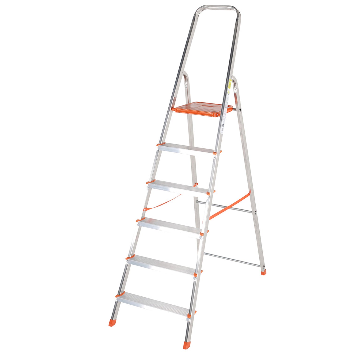 Step Ladder 6 Step Aluminium Folding Step Ladders Anti Slip Feet TUFFMATE