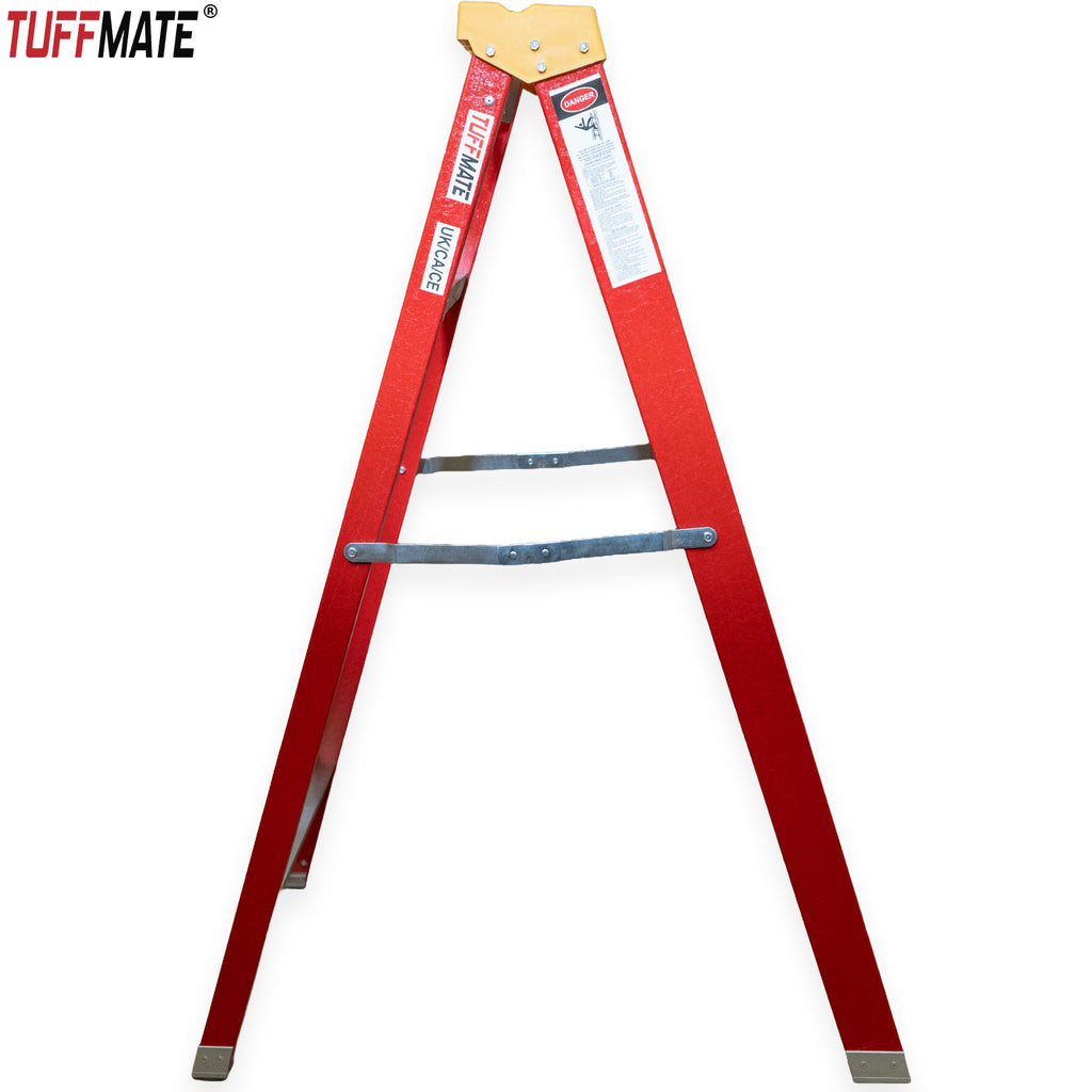 Fibreglass Step Ladder 5 Tread 1.5m Electrician with Tool Holder