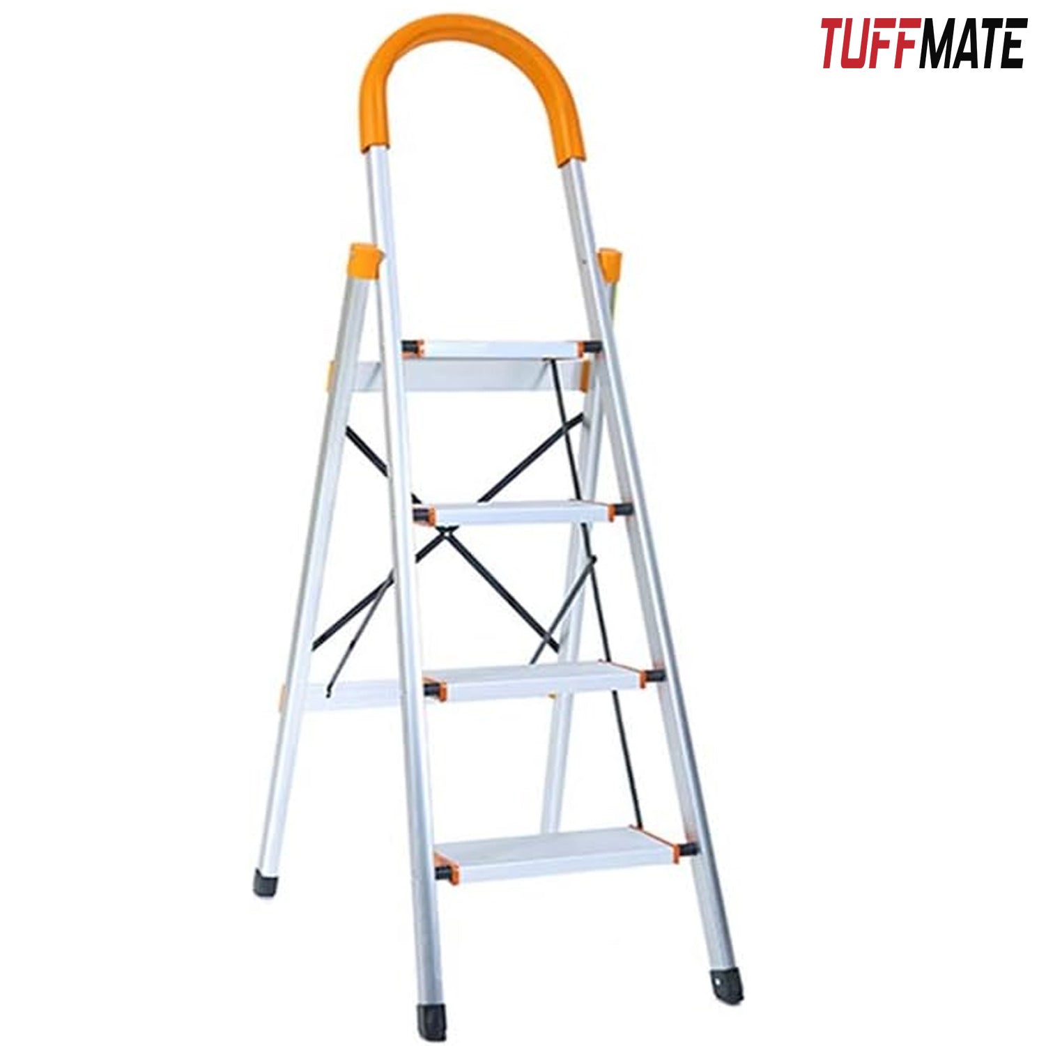 TUFFMATE Heavy Duty Aluminium Folding Step Ladder with Soft Grip Handle