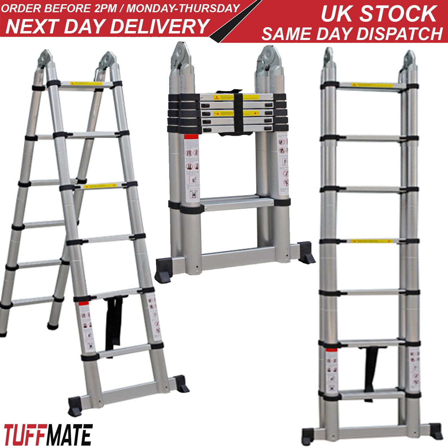 Telescopic Ladder 4.4m Double Sided Combination Multi-Purpose