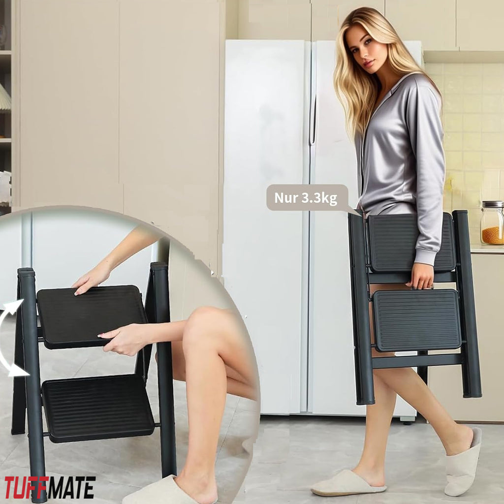Step Ladder 2 Step 45cm Wide Sturdy and Stable TUFFMATE