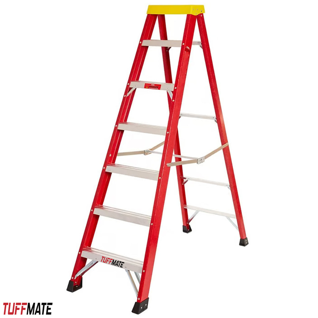 Electricians Fibreglass Step Ladder 7 Tread 2.1m Tool Tray