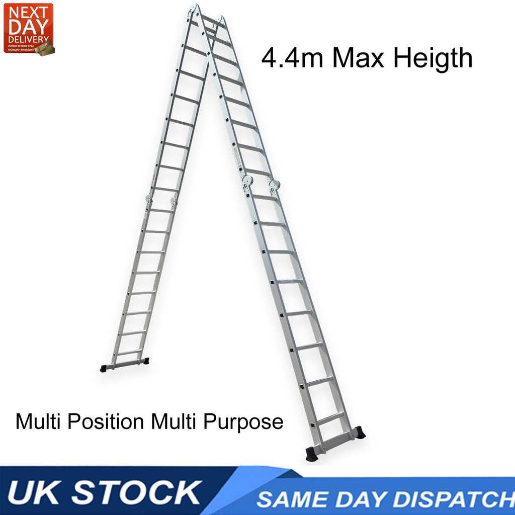 Aluminium Ladder 12 in 1 Multi Purpose 8 Rungs x 4 - 4.4m Max Height TUFFMATE