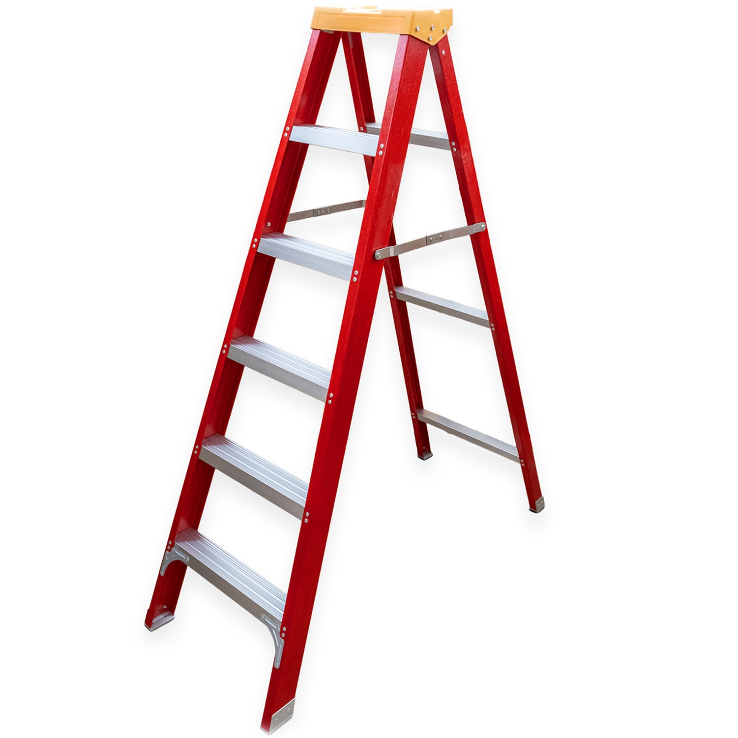 Fibreglass Step Ladder 6 Tread 1.8M Electricians Tool Holder