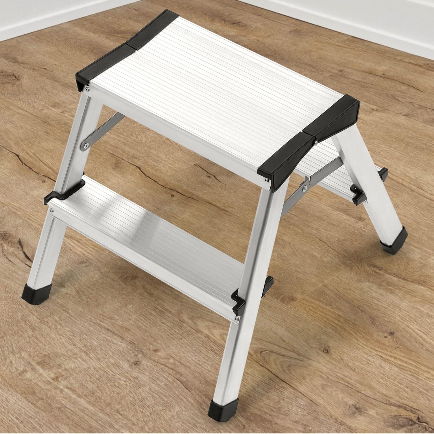 Double Sided Step Ladder – 2 Step Folding Aluminium Stool