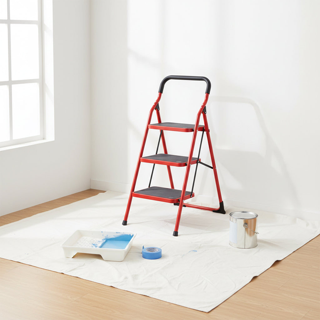 Step Ladder 3 Treads Portable with Handle
