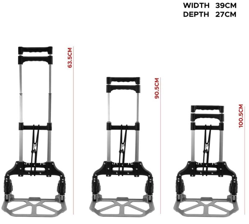 Sack Truck Hand Cart Aluminium Telescopic Portable 80kg Max Load FOLDS FLAT