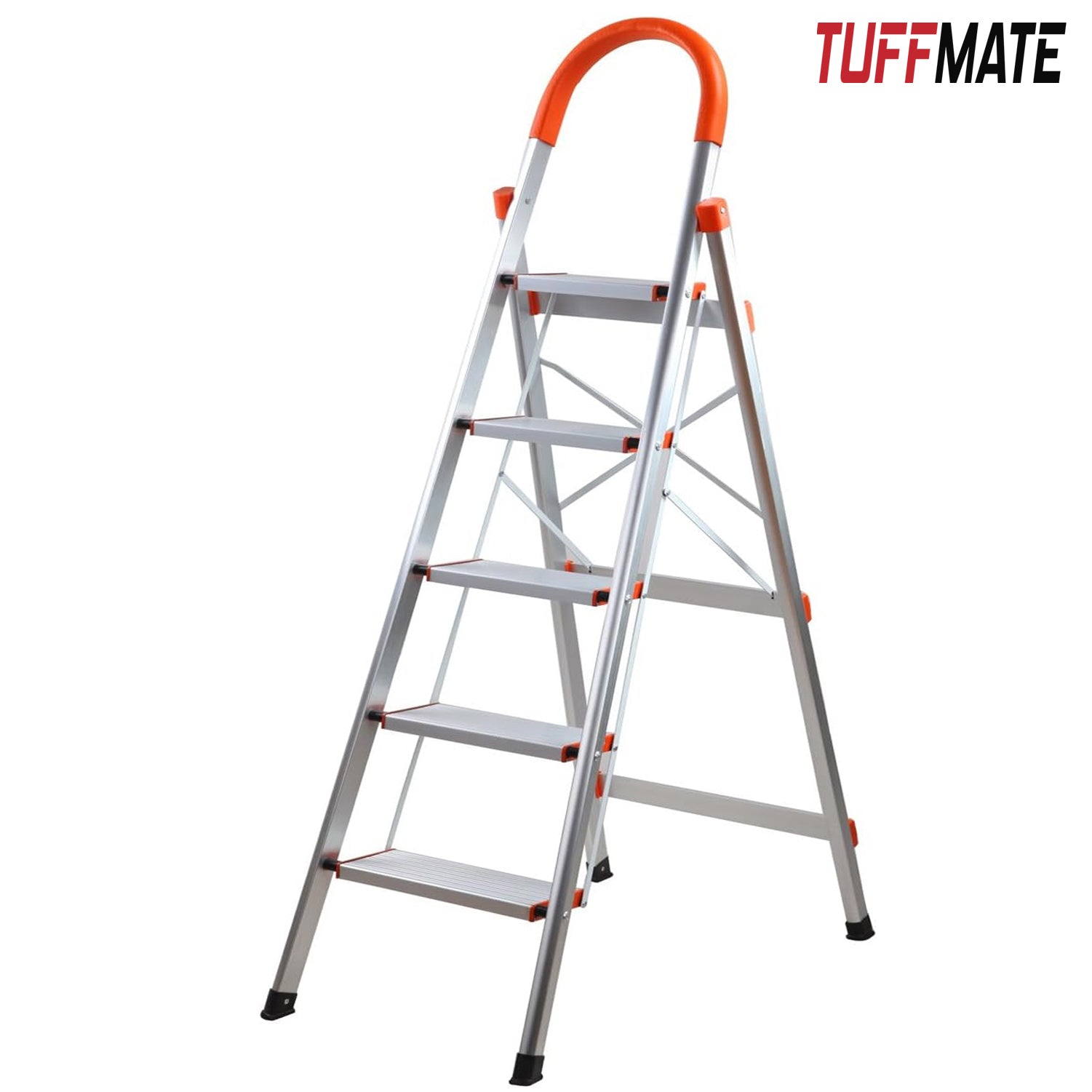 TUFFMATE Heavy Duty Aluminium Folding Step Ladder with Soft Grip Handle